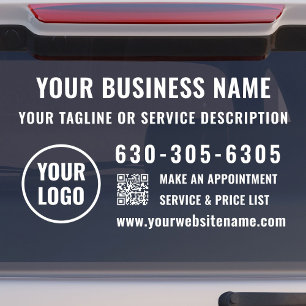 Modern Professional Logo Business Name QR Code Car Window Cling