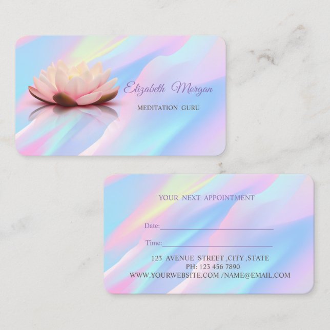 Modern Professional Lotus Holographic Appointment (Front/Back)