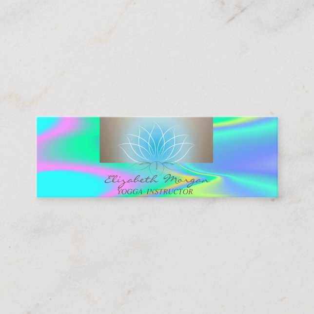 Modern Professional,Lotus,Holographic Mini Business Card (Front)
