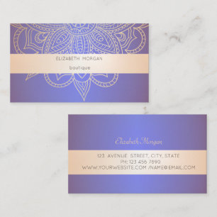  Modern Professional  Luminous Violet, Mandala  Business Card
