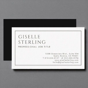 Modern Professional Luxury Minimalist Black White Business Card