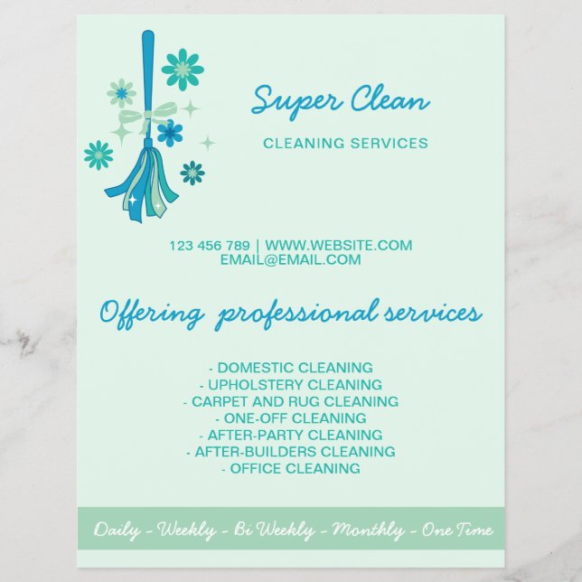 Modern Professional Maid Cleaning Commercial House Flyer (Front)