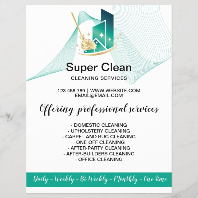 Modern Professional Maid Cleaning Commercial House Flyer (Front)