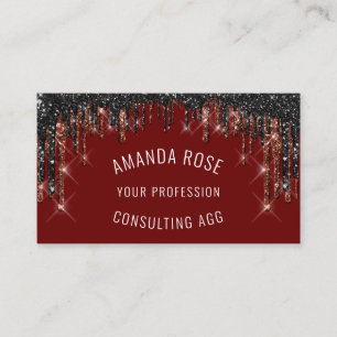 Modern Professional Makeup Artist Event Burgundy Business Card