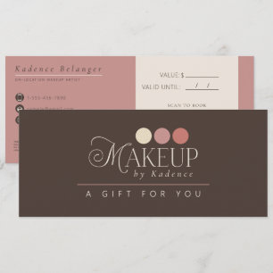 Modern Professional Makeup Artist Gift Certificate Invitation