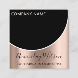 Modern Professional Makeup Artist Influencer Rose Square Business Card