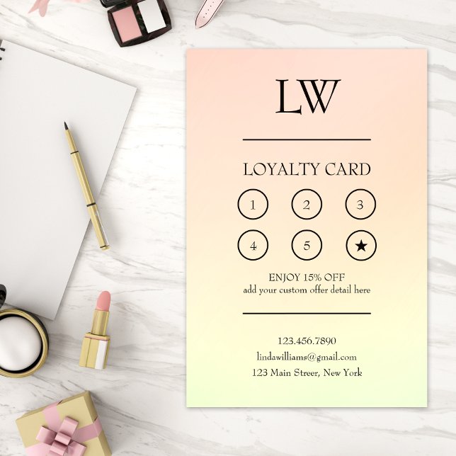 Modern Professional Makeup Artist Reward Loyalty Card (Creator Uploaded)