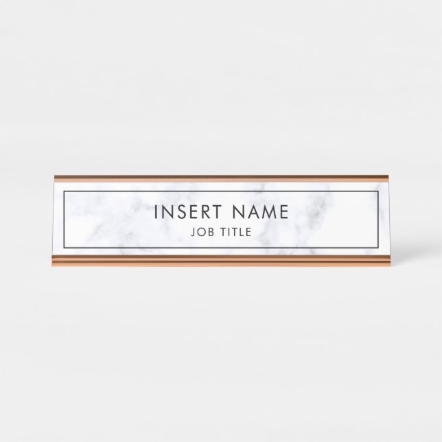 Modern Professional Marble Desk Name Plate (Front)