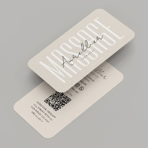 Modern Professional Massage Therapist Sand Business Card