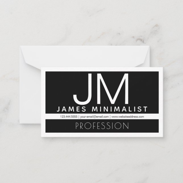 Modern Professional Minimal Design | Black & White Card (Front)