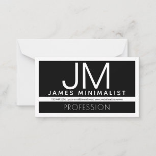 Modern Professional Minimal Design   Black & White Card