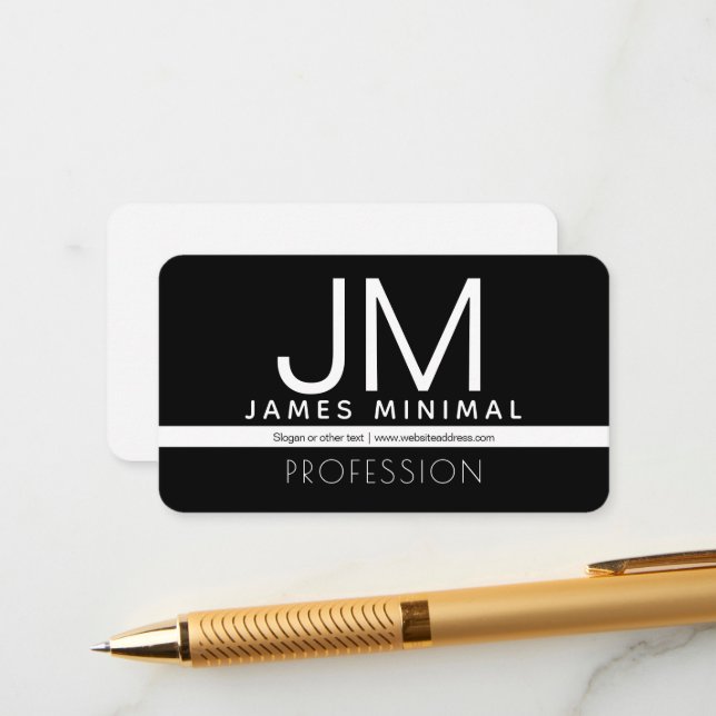 Modern Professional Minimal Design | Black & White Enclosure Card (Front/Back In Situ)