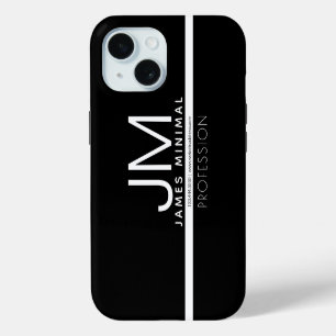 Modern Professional Minimal Design   Black & White iPhone 15 Case