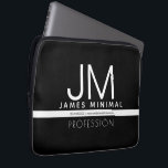 Modern Professional Minimal Design | Black & White Laptop Sleeve<br><div class="desc">Modern,  fully customisable design template. Edit however you like!</div>