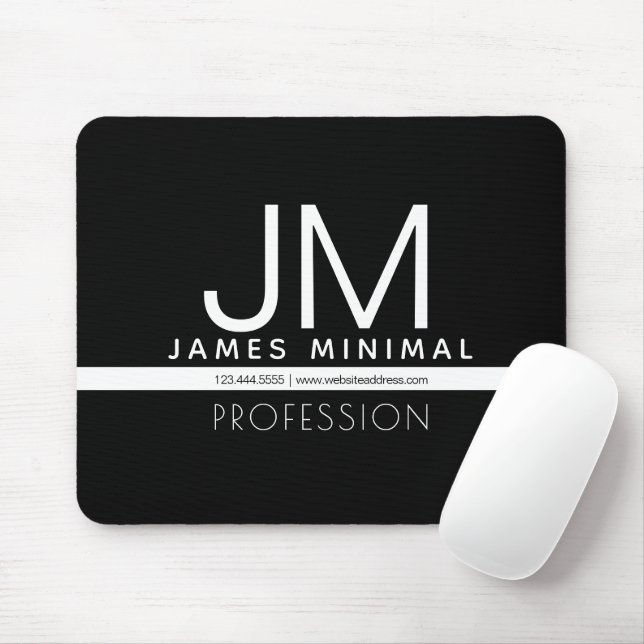 Modern Professional Minimal Design | Black & White Mouse Mat (With Mouse)