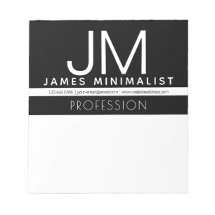 Modern Professional Minimal Design Black & White Notepad
