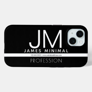 Modern Professional Minimal Design   Brown & White iPhone 15 Case