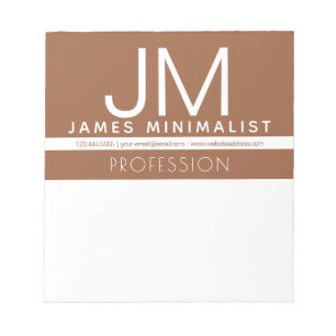Modern Professional Minimal Design Brown & White Notepad