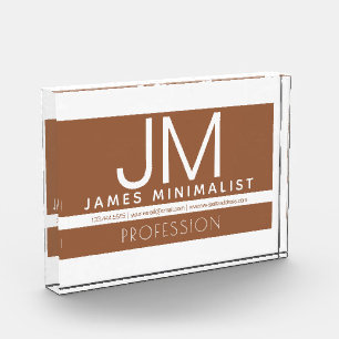Modern Professional Minimal Design   Brown & White Photo Block
