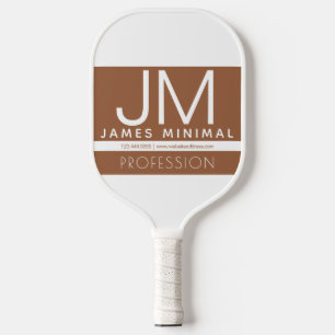 Modern Professional Minimal Design Brown & White Pickleball Paddle
