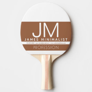 Modern Professional Minimal Design Brown & White Ping Pong Paddle