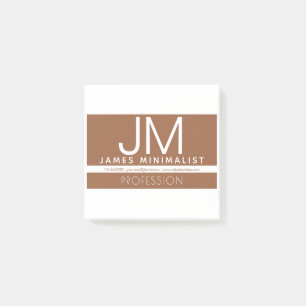Modern Professional Minimal Design   Brown & White Post-it Notes