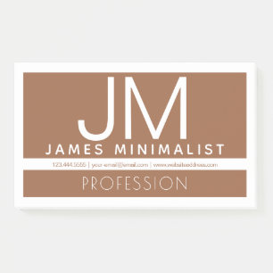 Modern Professional Minimal Design   Brown & White Post-it Notes