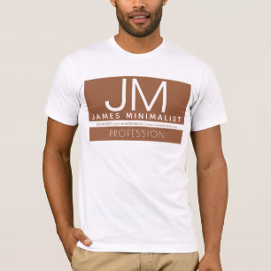 Modern Professional Minimal Design Brown & White T-Shirt