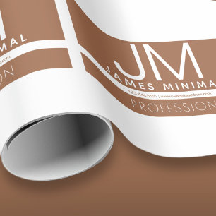 Modern Professional Minimal Design Brown & White Wrapping Paper