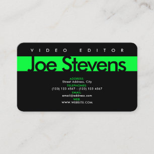 Modern professional minimalist black green business card