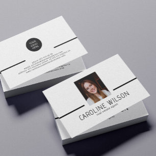 Modern professional minimalist chic logo photo business card
