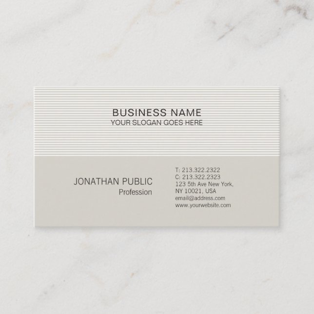 Modern Professional Minimalist Chic Template Business Card (Front)