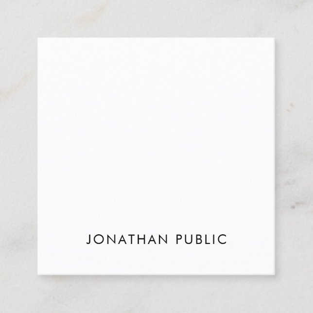 Modern Professional Minimalist Design Chic Square Square Business Card (Front)