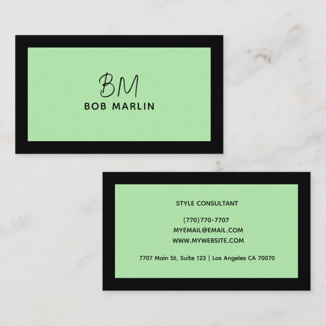 Modern Professional Minimalist Executive Generic Business Card (Front/Back)