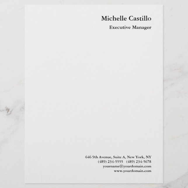Modern Professional Minimalist Light Grey Custom Letterhead (Front)