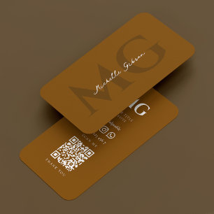 Modern Professional Minimalist Marketing Brown Business Card