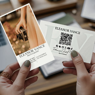 Modern Professional Minimalist Monogrammed Logo Business Card