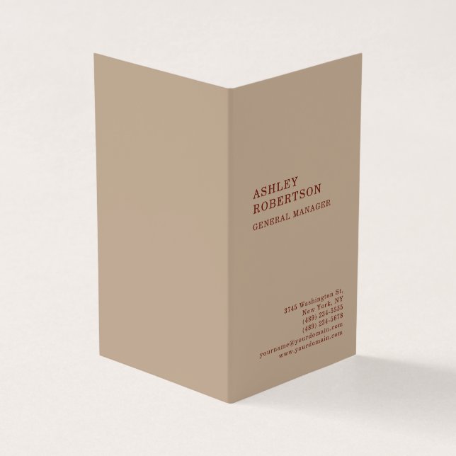 Modern Professional Minimalist Plain Business Card (Outside)