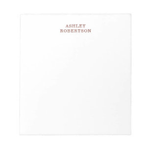 Modern Professional Minimalist Plain Own Name Notepad