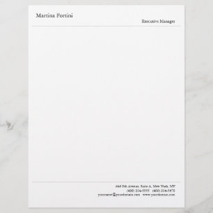 Modern Professional Minimalist Plain White Custom Letterhead