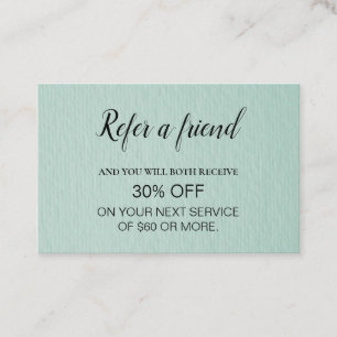Modern Professional Minimalist Referral Business Card