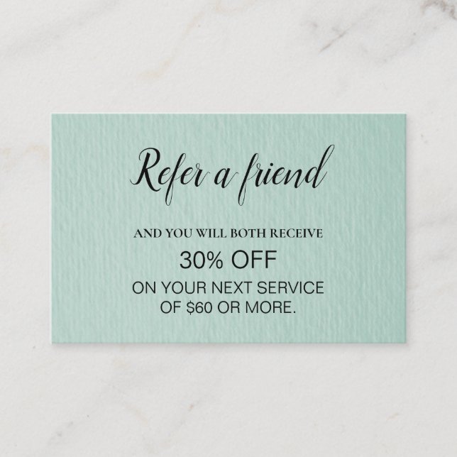 Modern Professional Minimalist Referral Business Card (Front)