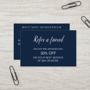 Modern Professional Minimalist Referral Business Card