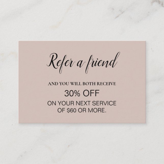 Modern Professional Minimalist Referral Business Card (Front)