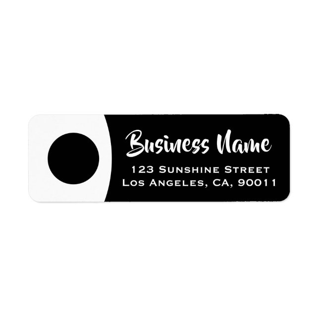 Modern Professional Minimalist Return Label Black (Front)