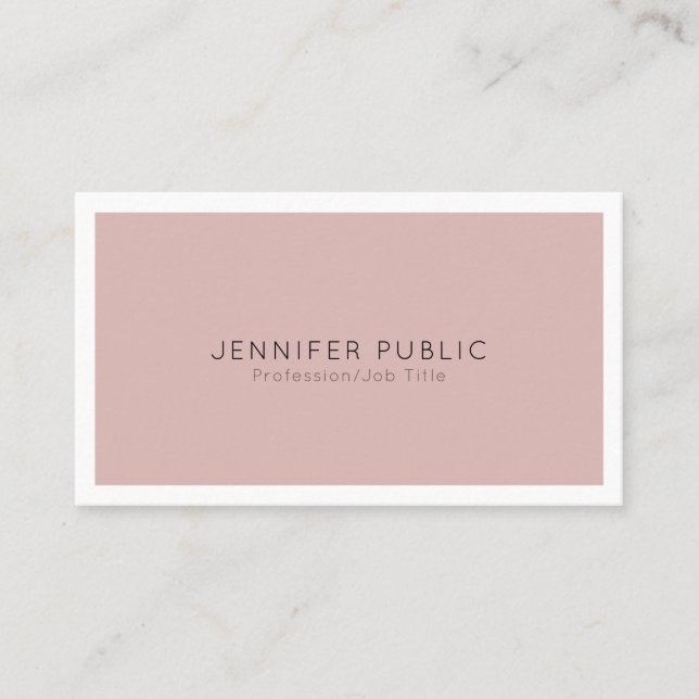 Modern Professional Minimalistic Plain Elegant Business Card (Front)