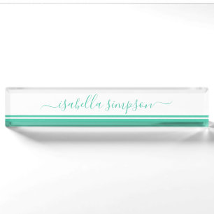 Modern Professional Mint Nameplate