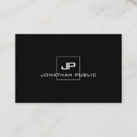 Modern Professional Monogram Black White Elegant