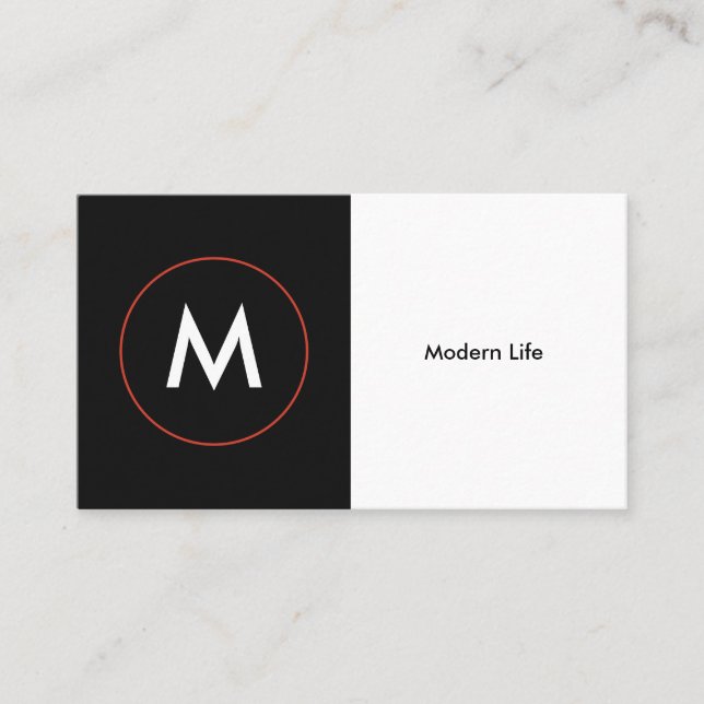 Modern Professional Monogram Business Card (Front)
