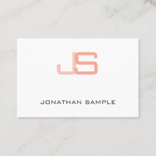 Modern Professional Monogram Elegant Custom Business Card